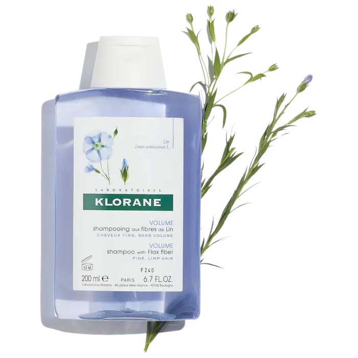 Klorane La Cosmetica dalla Natura Shampoo Fibre Lino Capelli Sottili Piatti Senza Volume 200 ml